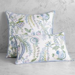 Tropical Palampore Embroidered Silk Pillow Cover