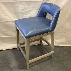 OPEN BOX: Saratoga Upholstered Curved Back Counter Stool, Smokey Blue, Heritage Grey