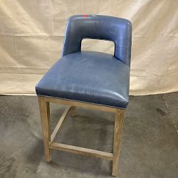 OPEN BOX: Saratoga Upholstered Curved Back Counter Stool, Smokey Blue, Heritage Grey