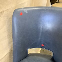 OPEN BOX: Saratoga Upholstered Curved Back Dining Side Chair, Smokey Blue