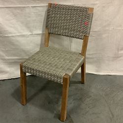 OPEN BOX: Larnaca Outdoor Teak x All Weather Weave Dining Side Chair, Natural