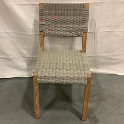 OPEN BOX: Larnaca Outdoor Teak x All Weather Weave Dining Side Chair, Natural