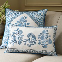 Floral Arch Embroidered Silk Pillow Cover