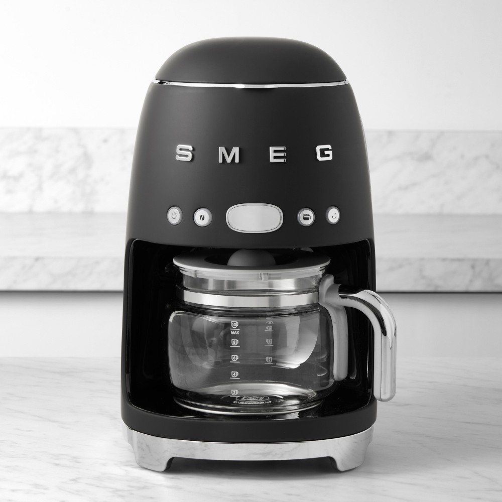 SMEG Drip Coffee Maker, 10-cup - Matte Black, 10-cup