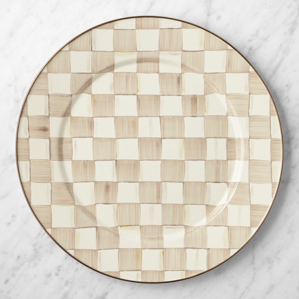 MacKenzie-Childs Mocha Check Serving Platter