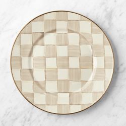 MacKenzie-Childs Mocha Check Dinner Plates, Set of 4
