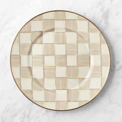 MacKenzie-Childs Mocha Check Dinner Plates, Set of 4