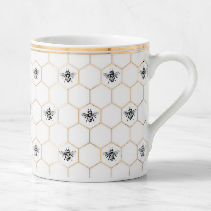 Honeycomb Mugs, Set of 4, Bee