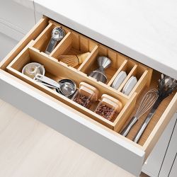 Hold Everything In Drawer Adjustable Divided Expandable Drawer Organizer, Ashwood
