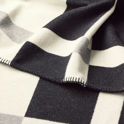 Keiran Wool Jacquard Throw, Black
