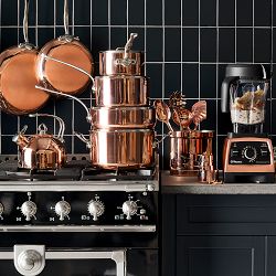 Mauviel Tri-Ply M'3S Copper 10-Piece Cookware Set with Stainless-Steel Handles