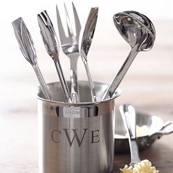 All-Clad Cook &amp; Serve Stainless-Steel Utensils with Utensil Holder, Set of 6