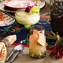 Multi-Confetti Recycled Glass Short Tumblers, 10-oz