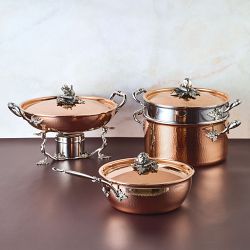 Ruffoni Opus Cupra Hammered Copper 8-Piece Cookware Set