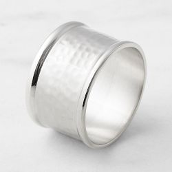 Hammered Nickel Napkin Rings, Set of 4