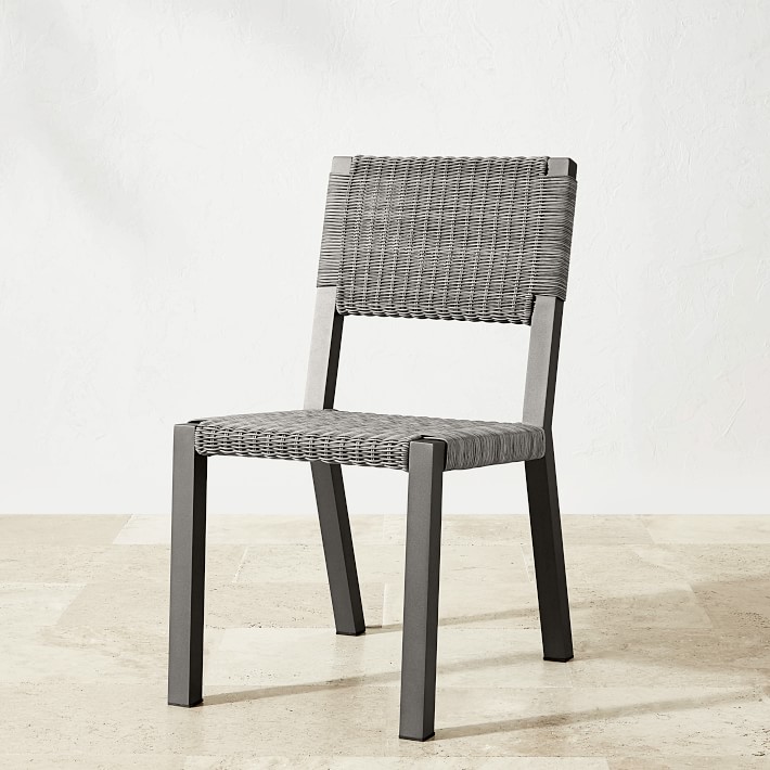 Larnaca Metal x All-Weather Weave Dining Side Chair | Patio