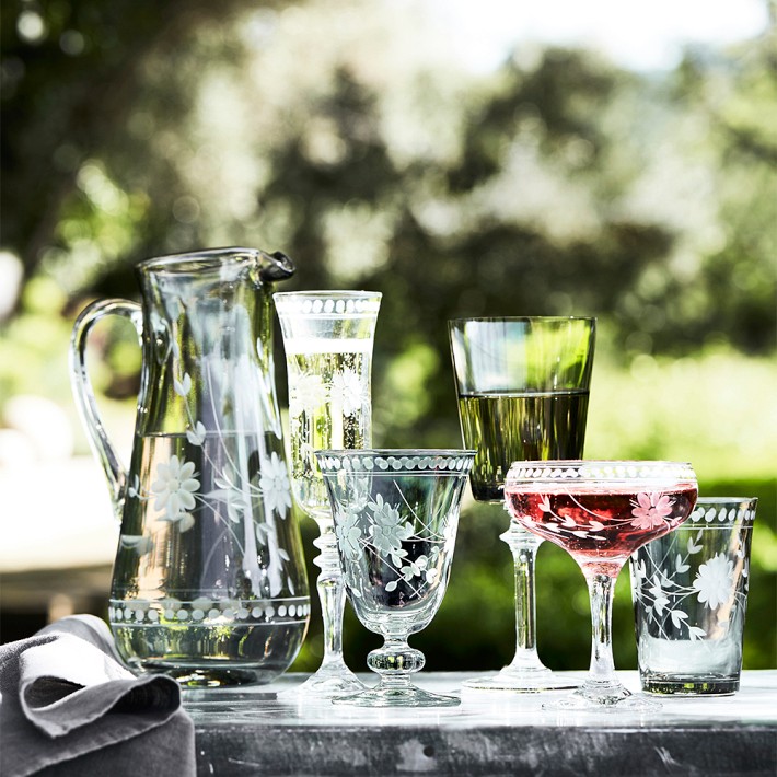Vintage Etched Coupe Glasses | Cocktail Glasses | Williams Sonoma