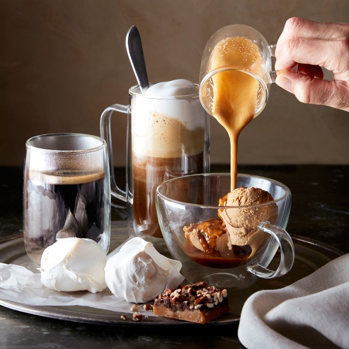 Double-Wall Glass Latte Coffee Mugs | Williams Sonoma