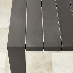 Larnaca Slate Grey Metal Dining Table (94"-108") &amp; All Weather Weave Chair Set