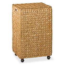 Nantucket Woven Seagrass Hamper on Wheels