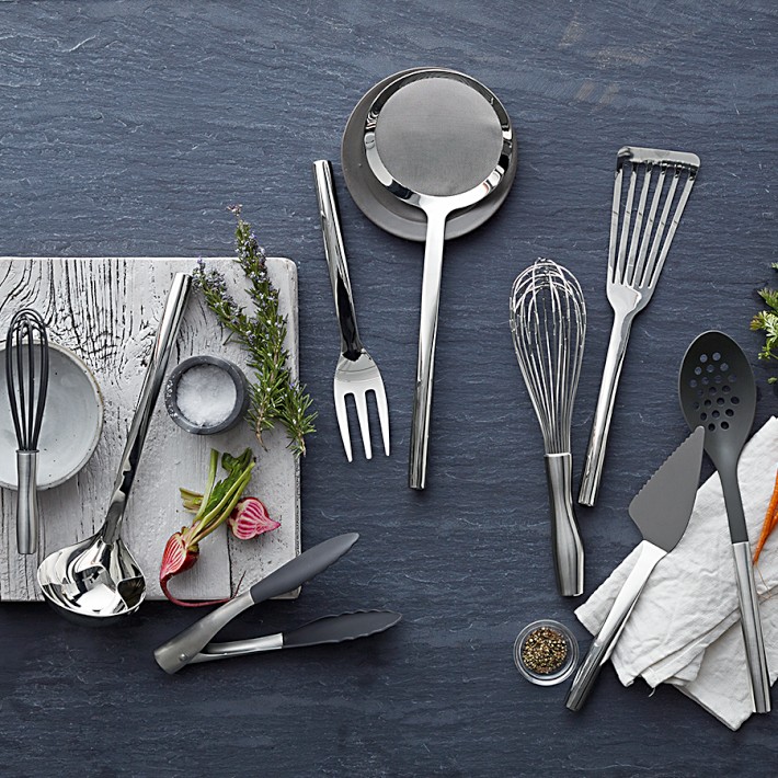 WILLIAMS-SONOMAステンレス製キッチンストレーナー　スキマー Williams Sonoma Signature Stainless Steel 5 1/2