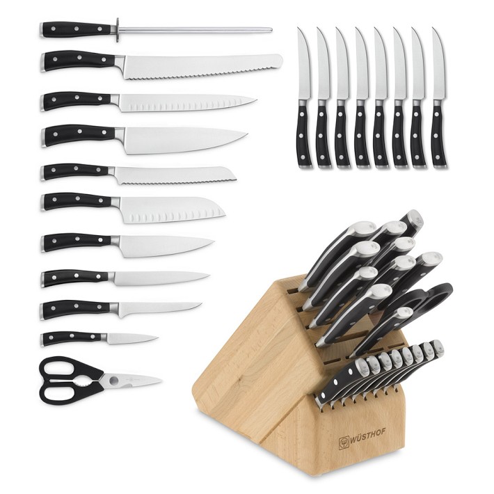 00025 包丁　wusthof 4906/20cm IKON 元箱付　未使用品 Wüsthof Classic Ikon 20-Piece Knife Block Set | Williams Sonoma
