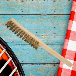 Redecker Brass Wire Brush with Wood Handle