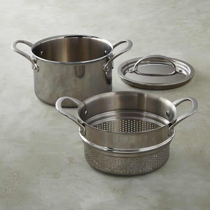 Williams Sonoma スチーマー　蒸し器　鍋 Williams Sonoma Signature Thermo-Clad™ Stainless-Steel Steamer Pot