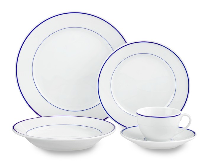 Apilco Tradition Blue-Banded Porcelain Dinnerware Sets | Williams