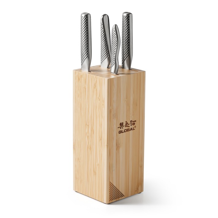 Global Classic TOSHI Bamboo Knife Block, Set of 5 | Williams Sonoma