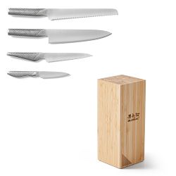 Global Classic TOSHI Bamboo Knife Block, Set of 5