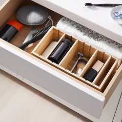 Hold Everything In Drawer Adjustable Divided Expandable Drawer Organizer, Ashwood