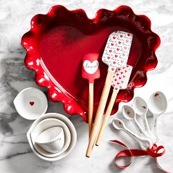 Emile Henry French Ceramic Ruffle Heart Pie Dish