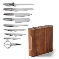 Global Classic KANPEKI Bamboo Knife Block, Set of 10