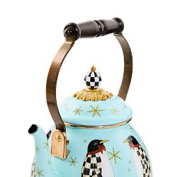 MacKenzie-Childs Penguin Parade Tea Kettle, 2-Qt.