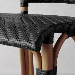 Parisian Bistro Woven Counter Stool, Black