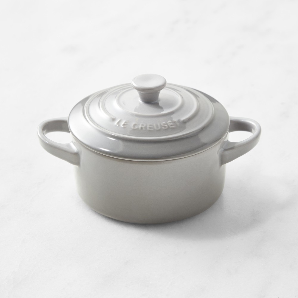 Set of 4 - Le Creuset Stoneware Mini Round Cocotte - 8-Oz., French Grey