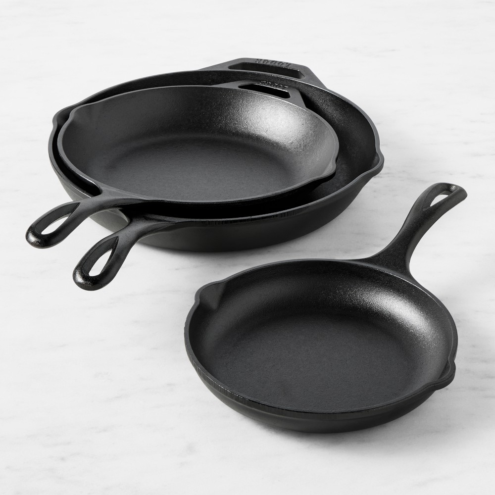 Lodge Chef Seasoned Cast Iron Skillet, Set of 3