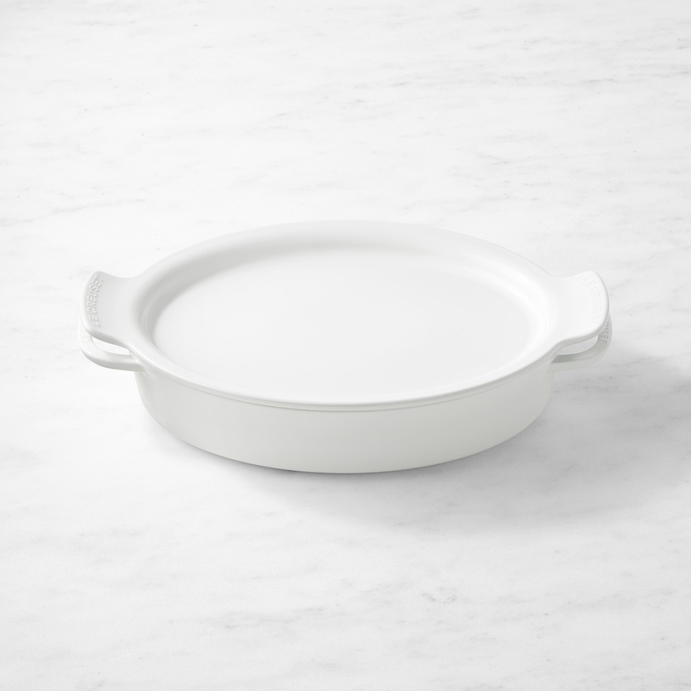 Le Creuset Heritage Stoneware Oval Baker with Platter Lid, 3 1/2-Qt. - 3 1/2-Qt., White