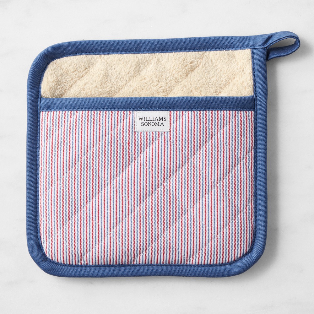 Williams Sonoma Heritage Stripe Potholder - Red & Blue