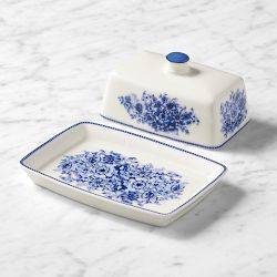 English Floral Butter Dish