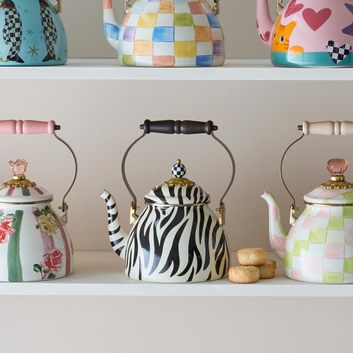 こ*木様 エマレッタ ディープ・パープル DP-1632 MacKenzie-Childs Zebra Tea Kettle, 2-Qt. | Williams Sonoma