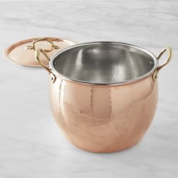 Ruffoni Historia Hammered Copper Stockpot with Vine Handle, 12-Qt.