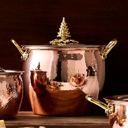 Ruffoni Historia Hammered Copper Stockpot with Tree Knob, 4 3/4-Qt.