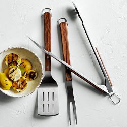 Williams Sonoma Rosewood BBQ Tool Set