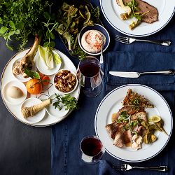 Apilco Tradition Blue-Banded Dinner Plates