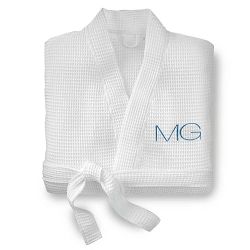 Bamboo Waffle Weave Robe, Small, White