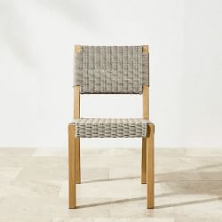 OPEN BOX: Larnaca Outdoor Teak x All Weather Weave Dining Side Chair, Natural