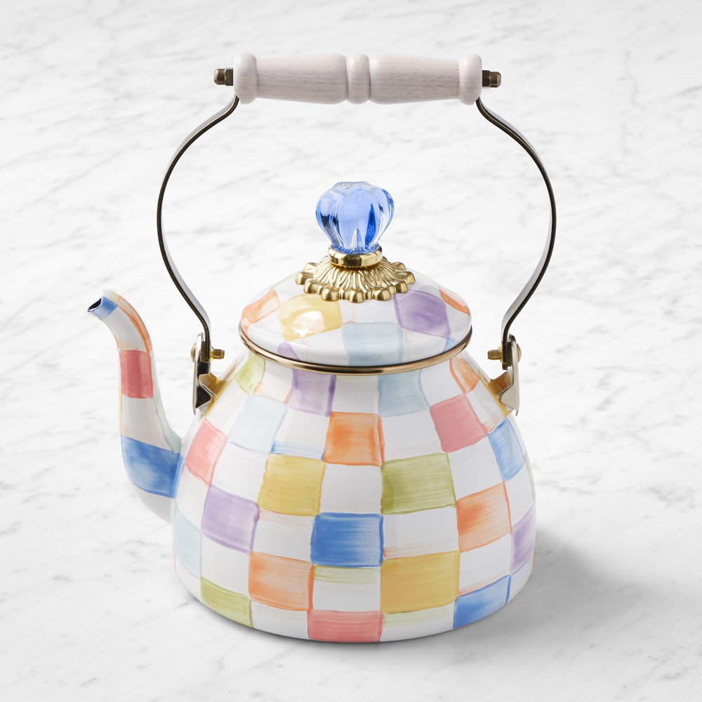 MacKenzie-Childs Confetti Check Tea Kettle