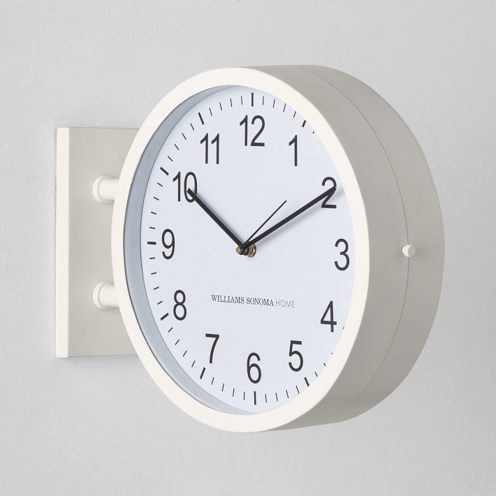 Double Face Wall Clock, Modern Minimalist | Williams Sonoma